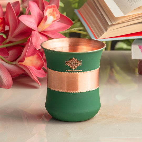 Copper Half Silk Finish Red Ombre Coloured Glass, 300 ML/10 OZ