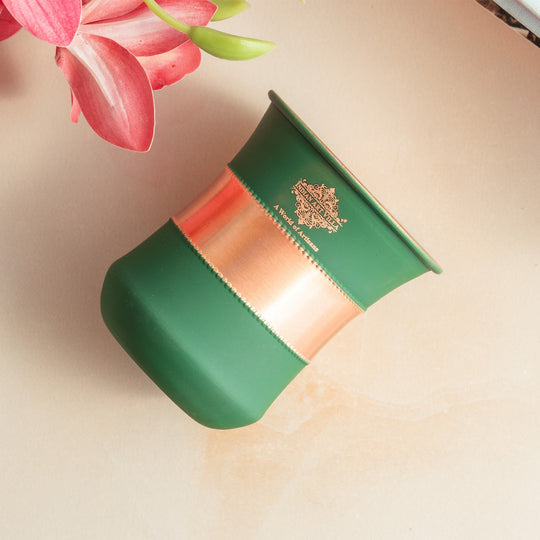 Copper Half Silk Finish Red Ombre Coloured Glass, 300 ML/10 OZ