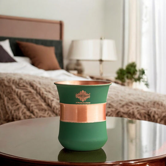 Copper Half Silk Finish Red Ombre Coloured Glass, 300 ML/10 OZ