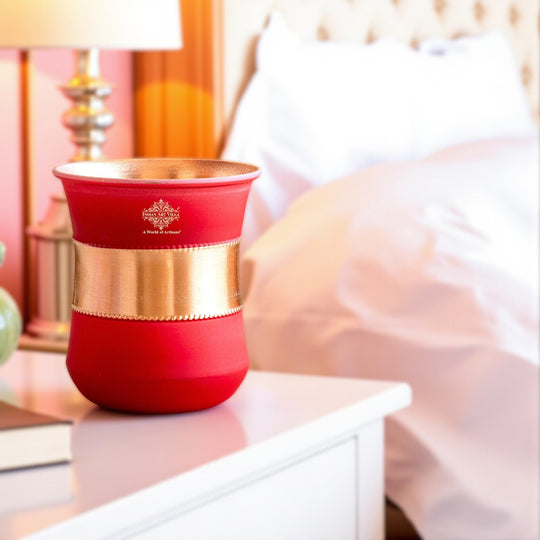 Copper Half Silk Finish Red Ombre Coloured Glass, 300 ML/10 OZ