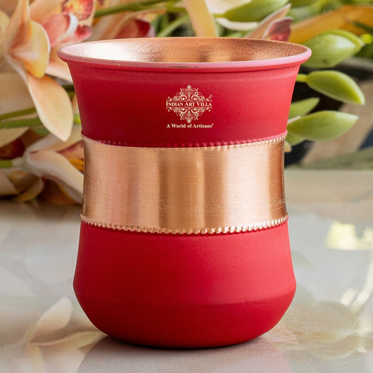 Copper Half Silk Finish Red Ombre Coloured Glass, 300 ML/10 OZ