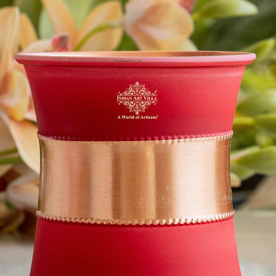 Copper Half Silk Finish Red Ombre Coloured Glass, 300 ML/10 OZ