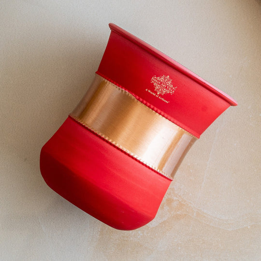 Copper Half Silk Finish Red Ombre Coloured Glass, 300 ML/10 OZ