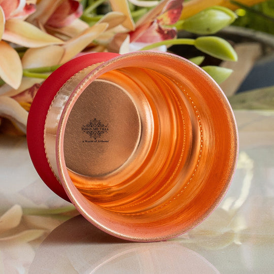 Copper Half Silk Finish Red Ombre Coloured Glass, 300 ML/10 OZ