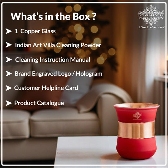 Copper Half Silk Finish Red Ombre Coloured Glass, 300 ML/10 OZ