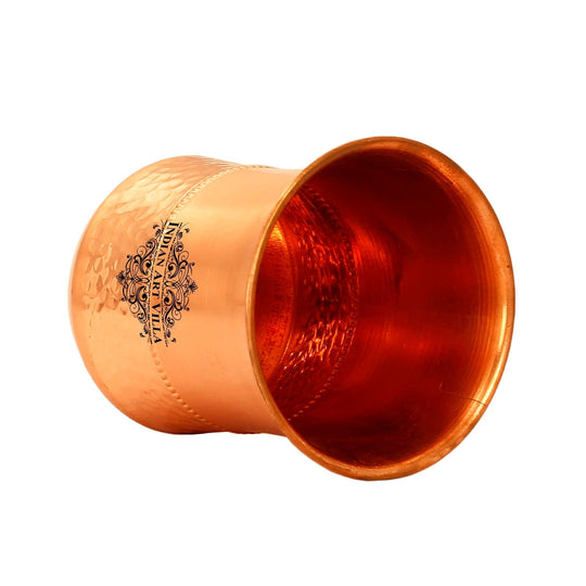 Hammered & Smooth Design Copper Tumbler With 2 & 4 Sets, 10oz/300 ML