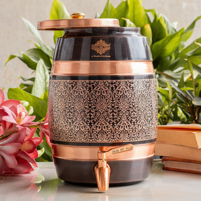 Pure Copper Embossed Design Water Pot