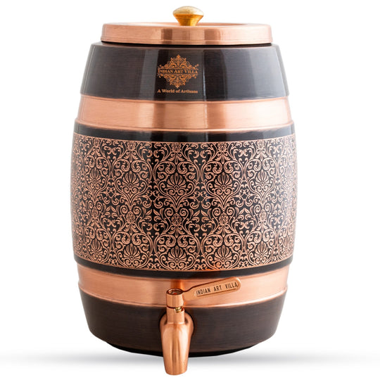 Pure Copper Embossed Design Water Pot