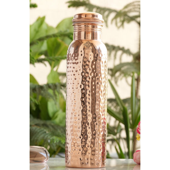 Hammered Copper Leak-Proof Water Bottle