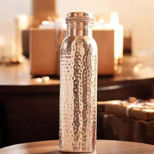 Hammered Copper Leak-Proof Water Bottle