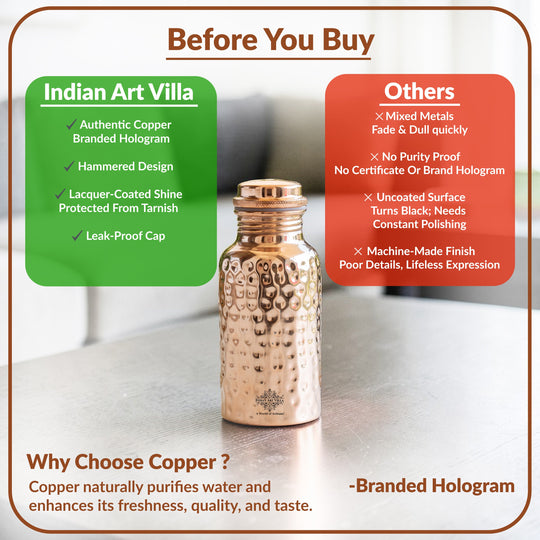 Hammered Copper Leak-Proof Water Bottle