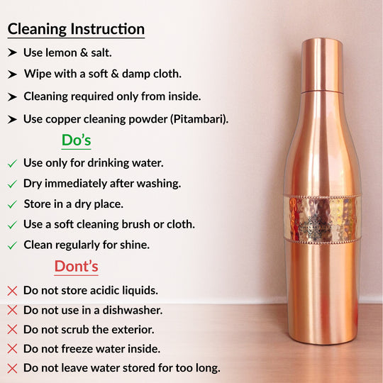 Sapphire Hammered Copper Lacquer Bottle, 41oz/1200 ML