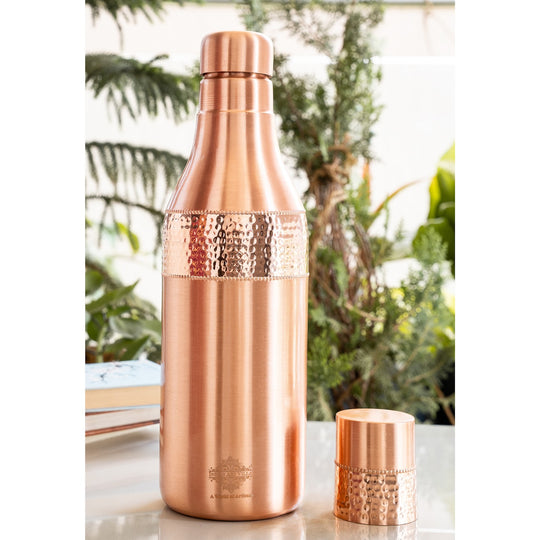 Sapphire Hammered Copper Lacquer Bottle, 41oz/1200 ML