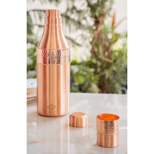 Sapphire Hammered Copper Lacquer Bottle, 41oz/1200 ML