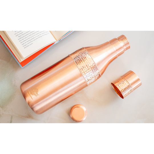 Sapphire Hammered Copper Lacquer Bottle, 41oz/1200 ML