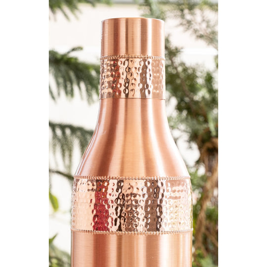 Sapphire Hammered Copper Lacquer Bottle, 41oz/1200 ML