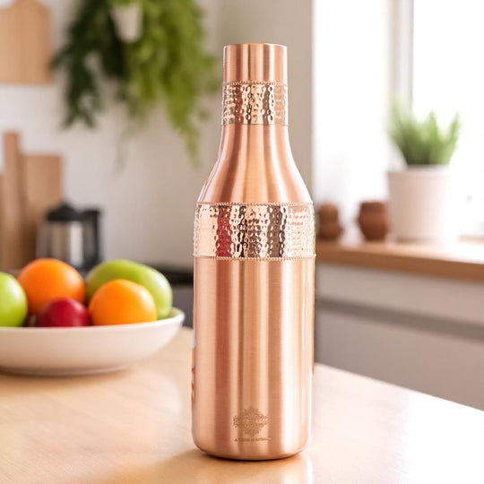 Sapphire Hammered Copper Lacquer Bottle, 41oz/1200 ML