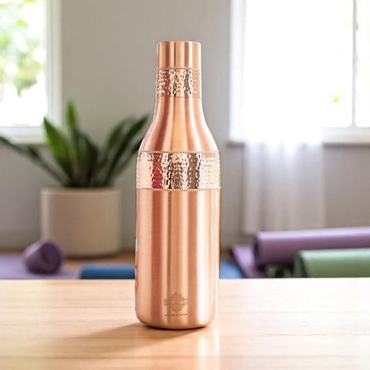 Sapphire Hammered Copper Lacquer Bottle, 41oz/1200 ML