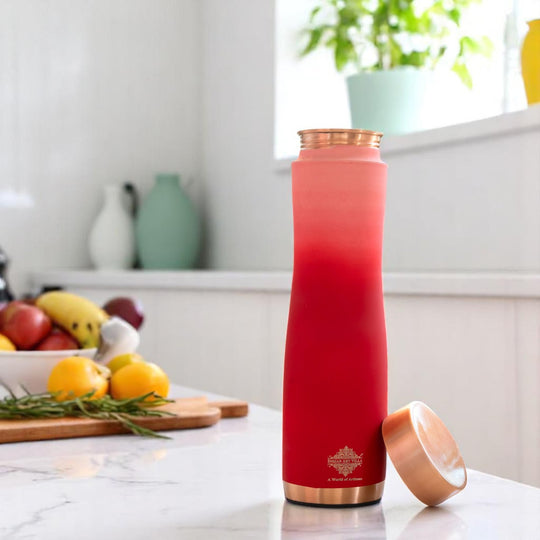 Copper Bottle with Ombre Silk Finish,Volume-Bottle - 34oz/1000 ML