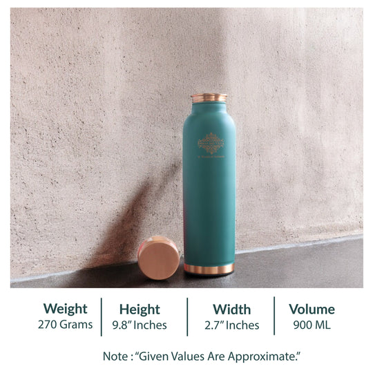 Pure Copper Water Bottle with Soft Silk  Finish Color
 30oz/900 ML
