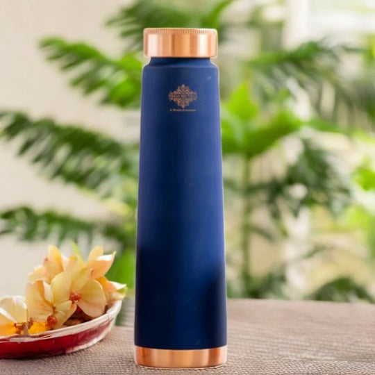 Pure Copper water Bottle With Pyramid Silk Design 27oz/800 ML