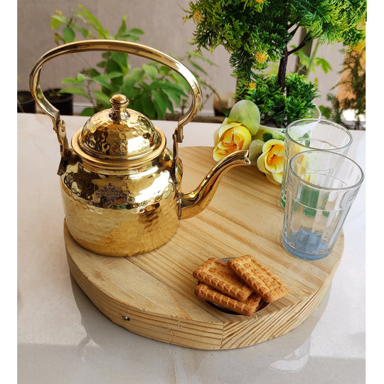 Brass Hammered Tea Pot Kettle – 3.4 Inch Traditional Brass Teapot