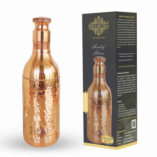 Maharaja Hammered Copper Barware Bottle, 32oz/950 ML