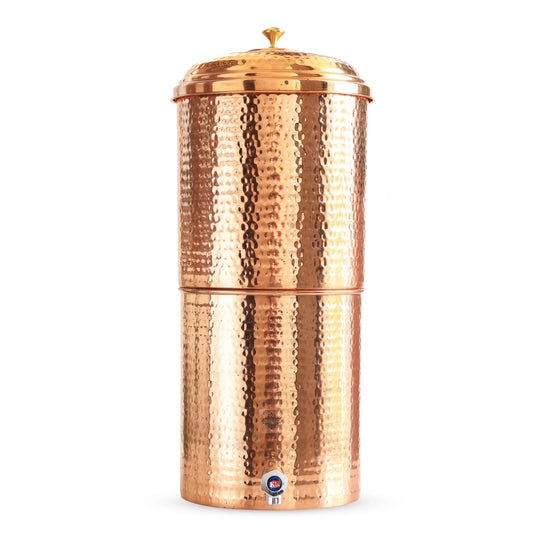 Hammered Copper Filter Water Dispenser Pot with Double Filter