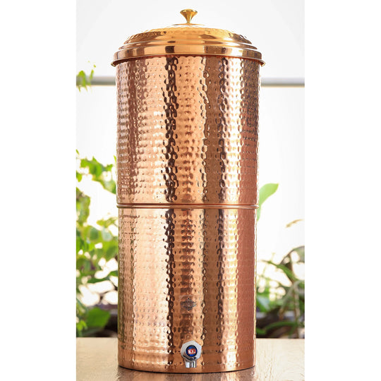 Hammered Copper Filter Water Dispenser Pot with Double Filter