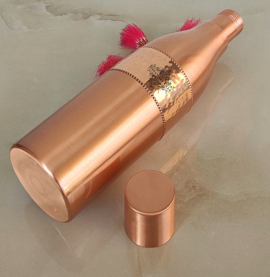 Sapphire Hammered Copper Lacquer Bottle, 41oz/1200 ML