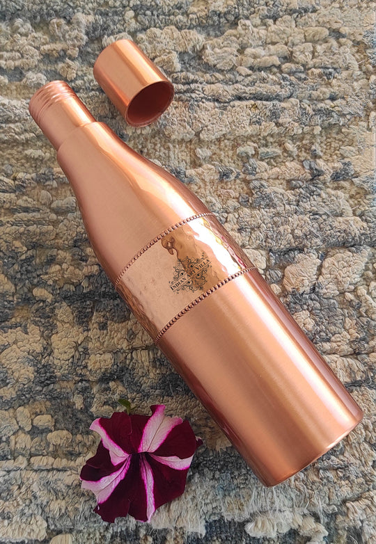 Sapphire Hammered Copper Lacquer Bottle, 41oz/1200 ML
